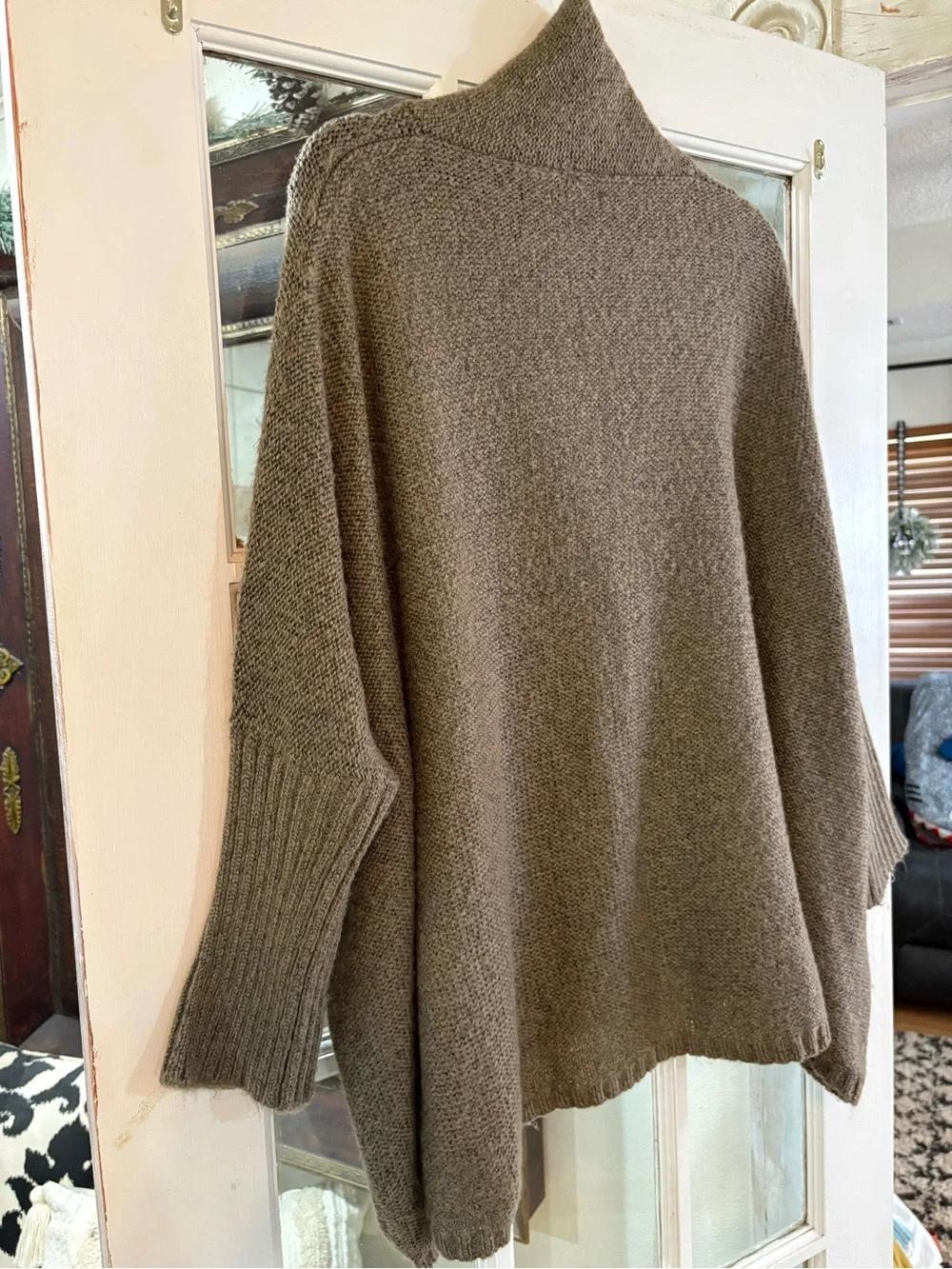 Janice Oversized Dolman Sleeve Cardigan | One Size | Taupe Acrylic Knit